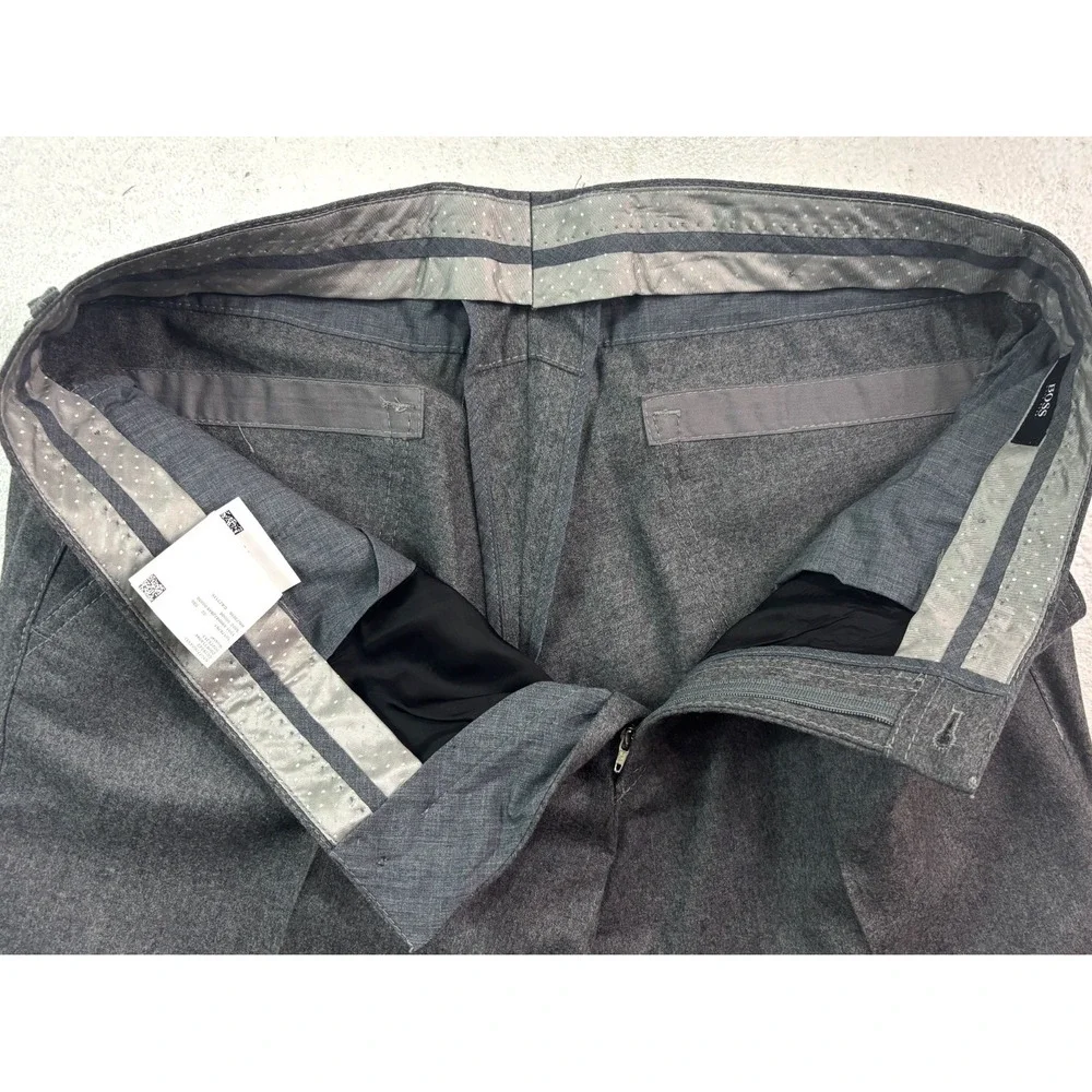 Hugo Boss Gustaf 38x30 Gray Flannel 100% Wool 5 Pocket Pants Flat‎ Front Tapered